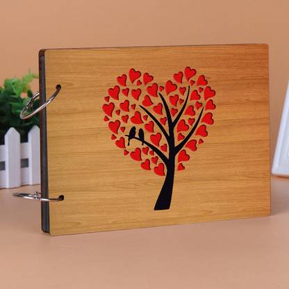 paper pebbles Heart Tree Lesser Cut Background Scrap Book Photo Album Size 8.5x6 inch 20 Pages Album
