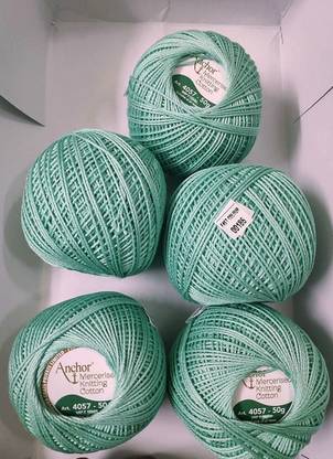 ANCHOR Mercerised Knitting Cotton Fast Colour 50g-Light Green 4057-0185 (Green, 5)