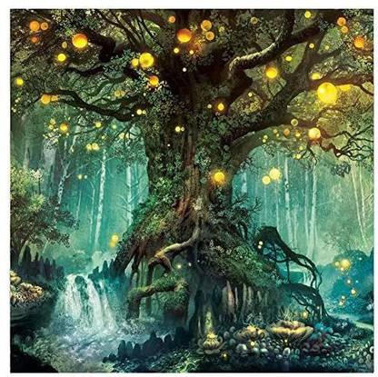 TOPS AiEllen DIY Diamond Painting by Numbe kitFull-drilled Ancient Tree Cross-Stitch Art Craft Wall Decoration,14X14 inches