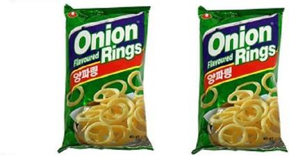 Nongshim Shim Onion Rings (50 X 2) , Made in Korea, imported , (Pack Of 2) Chips