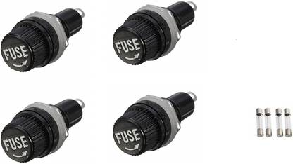 PANISTHA Panel Mount Fuse Holder Socket for 5*20 with Glass Fuses 250V 10A 4 Pieces Chassis Panel Mount Fuse Holder Socket for 5*20 with Glass Fuses 250V 10A -4 PCS Electrical Fuse