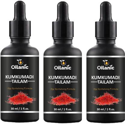 Oilanic Kumkumadi Tailam For Glowing, Spotless, Anti-Ageing & Radiant Skin Combo Pack of 3 Bottles of 30 ml(90 ml)