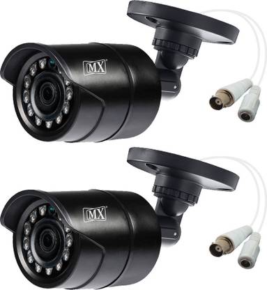 MX 2 Pcs Ultra Bullet outdoor Black Cctv Cameras 950 Tvl 12 Ir Led 20 Mtrs (Pack Of 2) Security Camera