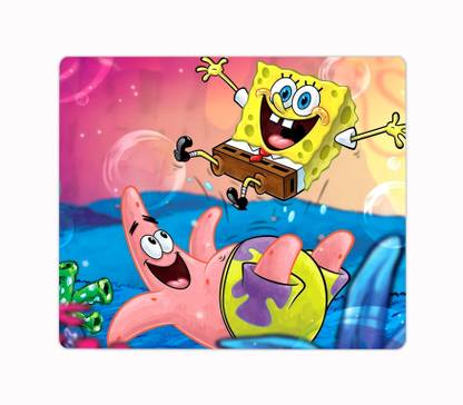 Ashvah SpongeBob SquarePants Cartoon Printed Premium Designer Mouse Pad for Computer/Laptop (22.5cm x 19cm) - C266 Non Slip Base Mousepad