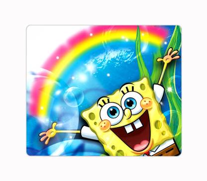 Ashvah SpongeBob SquarePants Cartoon Printed Premium Designer Mouse Pad for Computer/Laptop (22.5cm x 19cm) - C337 Non Slip Base Mousepad