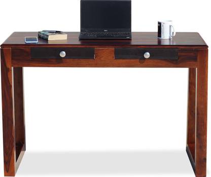 rf royal finish Vincent 2 Drawer with Leg Side Support,Solid Wood,Matte Finished Solid Wood Study Table