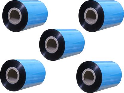 Sun Retail 85mmX300mts Thermal Transfer Barcode Labels Ribbon SUPER WAX (SET PACK OF 5 RIBBON'S) FOR CITIZEN ZEBRA TVS TCS GODEX HBRT PRINTER Paper Label