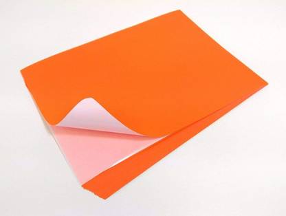 sehgal A4 Sheets Neon Fluorescent Orange Colour Laser Inkjet Printable Self Adhesive Sticky Sticker Craft Labels paper (Red) (pack of 30 sheets) Self Paper Label