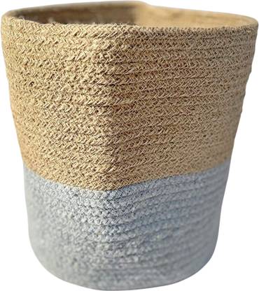 pepme Jute Grow Bags - Jute Grow Bags for plants, Plant Container of Jute (Round Small 8 inch) Grey Bottom Plant Container Set