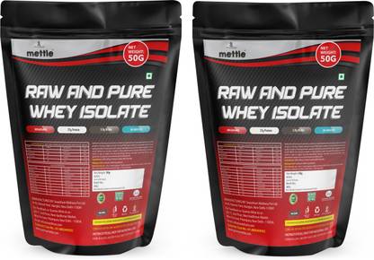 METTLE Raw and Pure whey Isolate (Pack of 2) (50g + 50g) Whey Protein