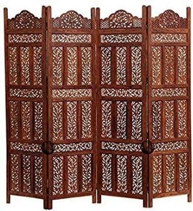 ACE WOOD CRAFTS Handcrafted 4 Panel Foldable Wooden Room Partition Solid Wood Decorative Screen Partition