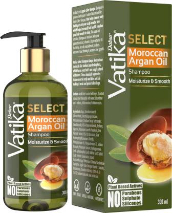 Dabur Vatika Select Moroccan Argan Oil Shampoo|Moisturize & Smooth|No Parabens, Sulphate & Silicones
