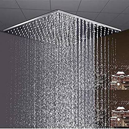 High Grade Heavy quality Ultra Slim Shower 12 X 12 Stainless Steel 304 Grade + 18 Inch Heavy Square Shower Arm 18 Ghz + Square Flange Complete Set Shower Head Shower Head