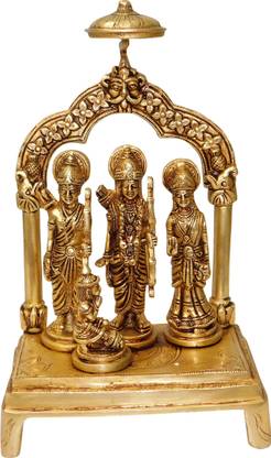 Om Shree Siddhi Vinayak Murti Bhandar Ram Darbar Brass Murti For Home Pooja Temple Home Décor Brass Ram Darbar Home Pooja Temple Ram Darbar Statue Ram Darbar Brass Murti Decorative Showpiece  -  24 cm