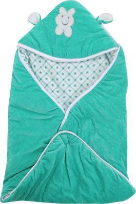 FIRST TREND Checkered Crib Hooded Baby Sleep Sack Baby Blanket Green स्लीपिंग बैग