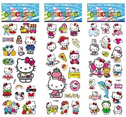 Super Easy 0.08 cm Character Puffy 3D Cute Funny Stickers ( 5 Sheets) Self Adhesive Sticker
