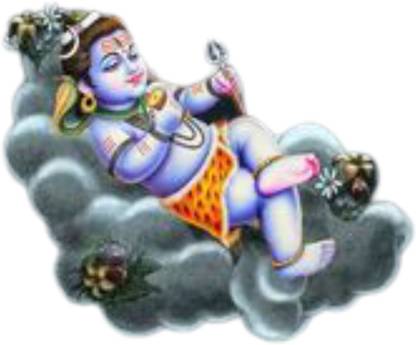 Sahaj Décor 61 cm Little Shiva Sleeping In Sky Magnetic Sticker