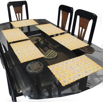 Dakshya Industries Rectangular Pack of 6 Table Placemat