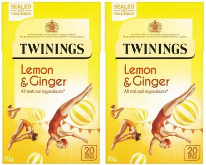 TWININGS Lemon & Ginger Masala Tea Bags Box