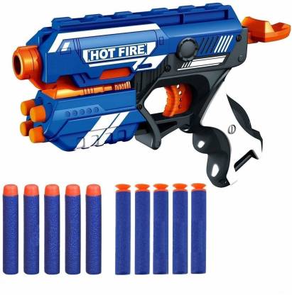 Kp Enterprise Toy Gun for Kids Boys - Manual Foam Blaster Gun - Safe and Long Range - 10 Soft Bullets (Multicolour) Archery Kit