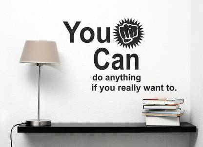 WALLDECORS 60.96 cm YOU CAN DO ANYTHING STICKER Self Adhesive Sticker