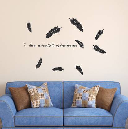 Wollzo 110 cm Feathers Quotes Removable Sticker