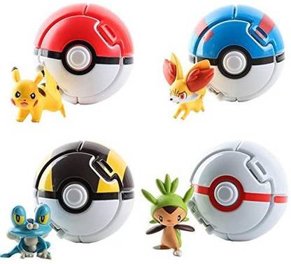 ACTION FIGURE 4pcs/set Pokeball Toy Figure Set