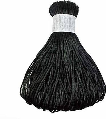 ZILZAA Rattail Satin Cord Malai Dori for Craft, Embroidery ,Jewellery Making ,knitting, crochet and as well as macramé projects, Bracelet ,Bags, Home Decors( BLACK, 100 Meter)