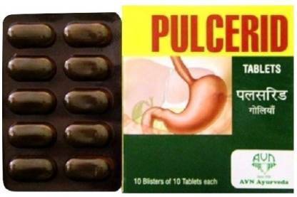AVN Pulcerid Tablets -Helpful in Gas,Acidity, Indigestion,Heartburn, Vomiting (100 X 2 Pack)Pack of 2