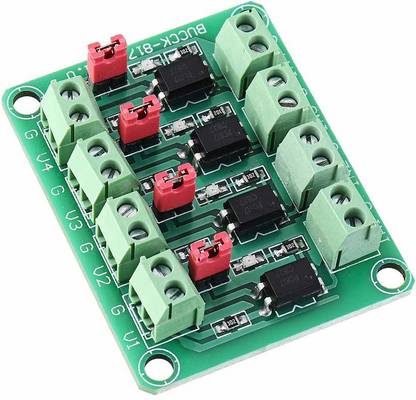 Ihc PC817 4 Channel Optocoupler Isolation Board Voltage Converter Adapter Module 3.6-30V Driver Photoelectric Isolated Module PC 817 Electronic Components Electronic Hobby Kit