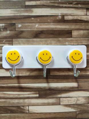 Aanyaretail smiley emoji hook rail self adhesive for wall, hook hanger , key hamnger Hook Rail 3