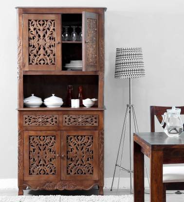 Balaji Wooden Jodhpuri Handcrafted Solid Wood Crockery Cabinet