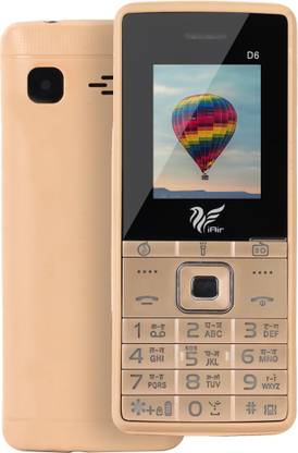 IAIR Basic Feature Dual Sim Mobile Phone with 1000mAh Battery, 1.77 inch Display Screen, 0.8 mp Camera (FPD6, Gold)