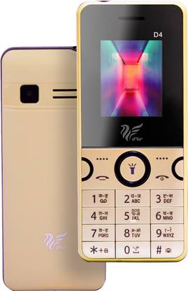 IAIR Basic Feature Dual Sim Mobile Phone with 1000mAh Battery, 1.77 inch Display Screen, 0.8 mp Camera (FPD4, Gold)