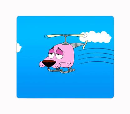 Ashvah Courage the Cowardly Dog Cartoon Printed Premium Designer Mouse Pad for Computer/Laptop (22.5cm x 19cm) - C516 Non Slip Base Mousepad