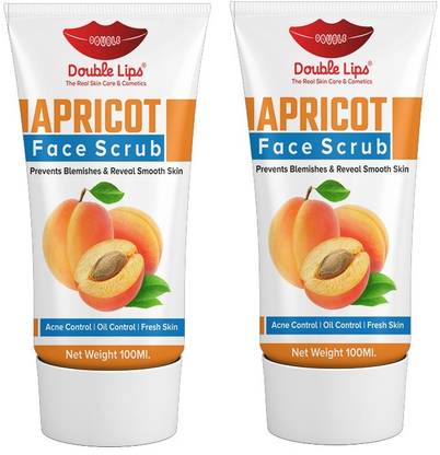 DOUBLE LIPS Face Care Revitalizing Tan-removal Apricot Scrub 100 ml (pack of 2) Scrub