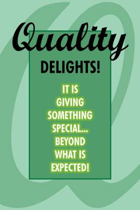 madhusigns 60.96 cm quality delights poster in self adhesive vinyl Sticker (24" X 16") Self Adhesive Sticker