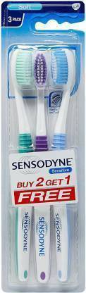 SENSODYNE SENSITIVE TOOTHBRUSH PACK OF 3 Soft Toothbrush