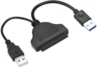 BM USB 2.0 to 2.5" SATA Hard Drive Adapter Cable - SATA to USB 3.0 Converter for SSD/HDD - Hard Drive Adapter Cable 0.15 m Micro USB Cable (Compatible with 3.0" SATA Hard Drive, Black, One Cable) USB Adapter