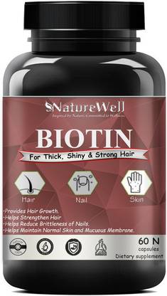Naturewell Biotin Maximum Strength for Hair Skin & Nails-10000 mcg Ultra (Red-60N)