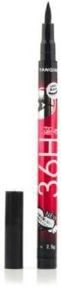 YANQINA High quality waterproof liquid eye liner 36hours no smudge suitable for contact lens users also 6 g (Deep black) 6 ml