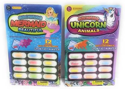 Balaji Box Amazing Magic Capsule Creatures Grow in Water Soft Animal Magic Capsules, 24 Different Creatures (Multi Color) - Pack of 2 Magic growing capsules Gag Toy