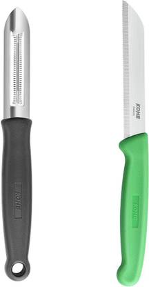 Kohe Set of Utility Knife (Serrated) & Straight (Serrated) Peeler Kitchen Tool Set