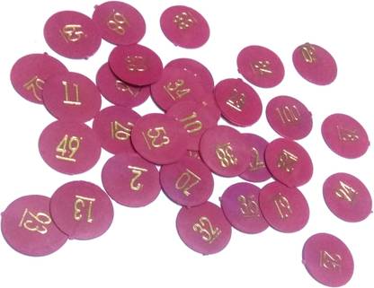 nawani Plastic Numerical Token/Coins ( 1 to 100 ) Number Coins.Colour As per Avelable.