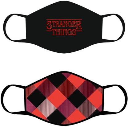 design wise Digital Print -Cloth Face Mask- Stranger Things with Multi-Color Washable Face Mask for Boys & Girls ( Pack of -2 ) Cloth Mask