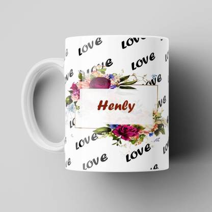 Beautum Love Henly Romantic Name White Ceramic Coffee Best Gift For Loved Ones Model No:BNMLVY006951 Ceramic Coffee Mug