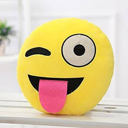 NAVRUDRA Polyester Fibre Cushion Pack of 1 Smiley Foldable Pillow