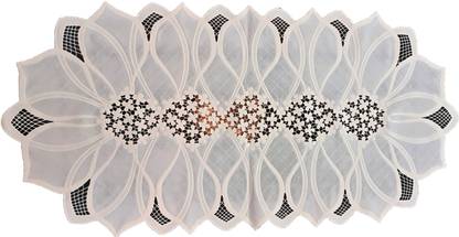 SHRI MAHAVIR IMPEX White 80 cm Table Runner