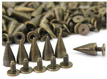 RUBYCA 100 Sets 14Mm Bronze Color Bullet Cone Spike And Stud Metal Screw Back For Diy Leather-Craft
