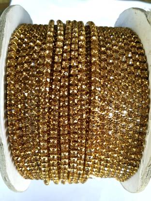 अतिफा एम्ब्रॉइडरी मटेरियल 12 ss golden stone chain for embroidery, craft and jewellery making(10 meter)